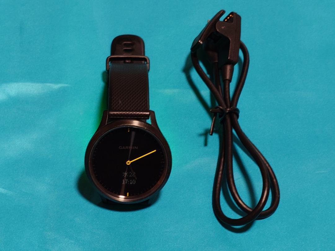 Garmin vivomove HR Black アナログ時計に内蔵ディスプレイ