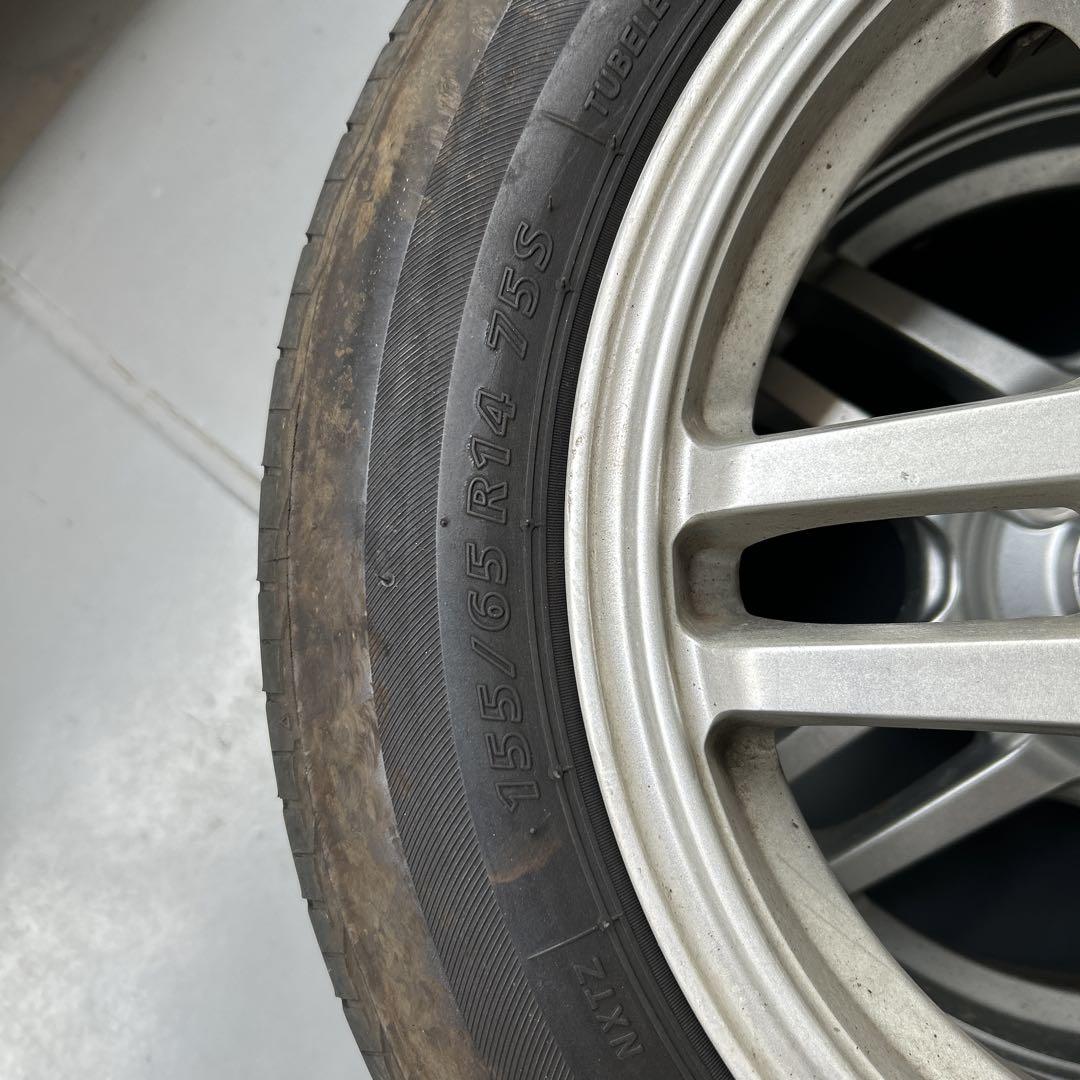 155/65R14 タイヤ付きアルミホイール2本