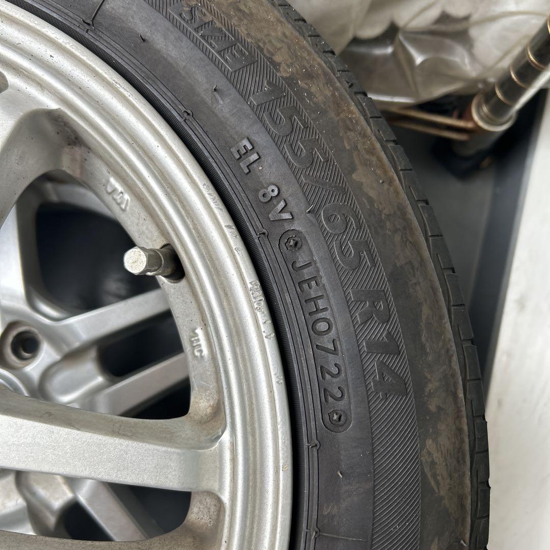 155/65R14 タイヤ付きアルミホイール2本