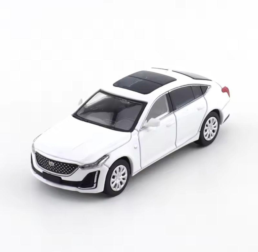 2台セット キャデラック CT5 ダイキャスト ミニカー ホワイト/ブラック