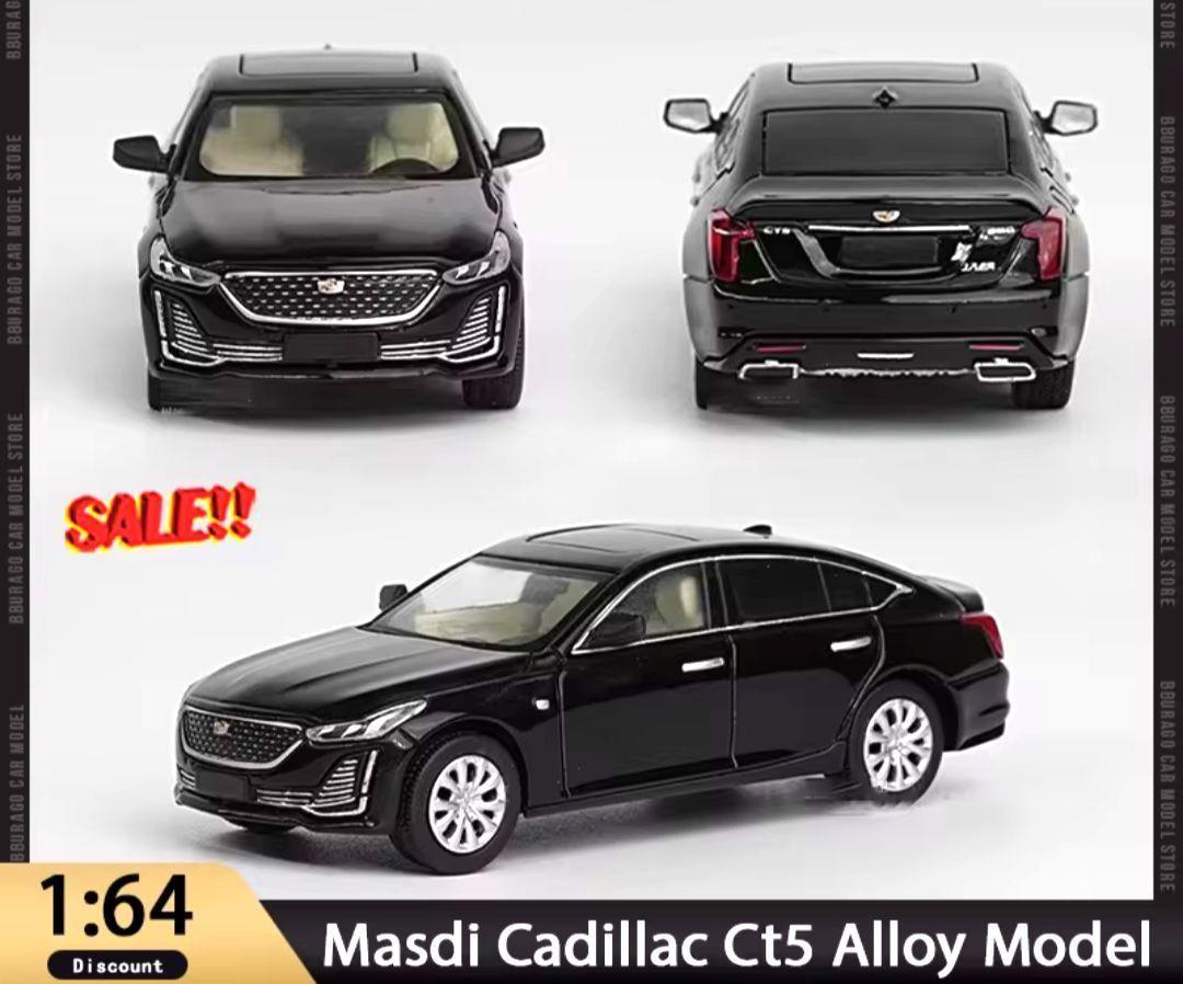 2台セット キャデラック CT5 ダイキャスト ミニカー ホワイト/ブラック