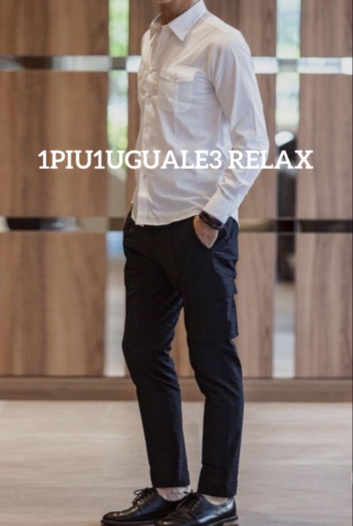 美品 1PIU1UGUALE3 RELAX カーゴパンツ シアーサッカー生地