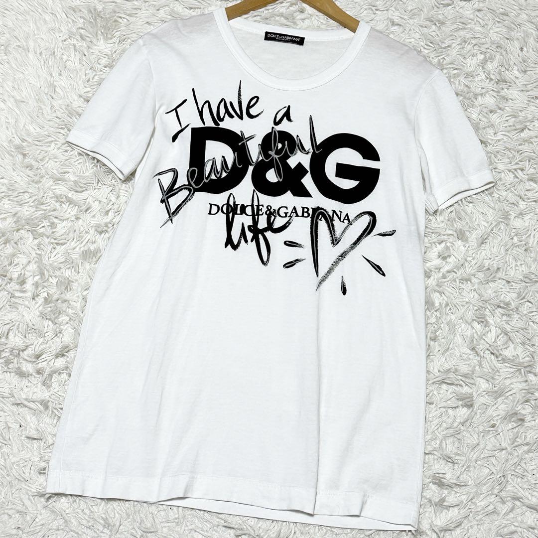 DOLCE&GABBANA Tシャツ白ハートホワイト38