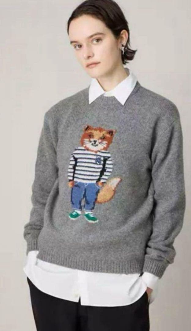 メゾンキツネ　DRESSED FOX INTARSIA JUMPER XS