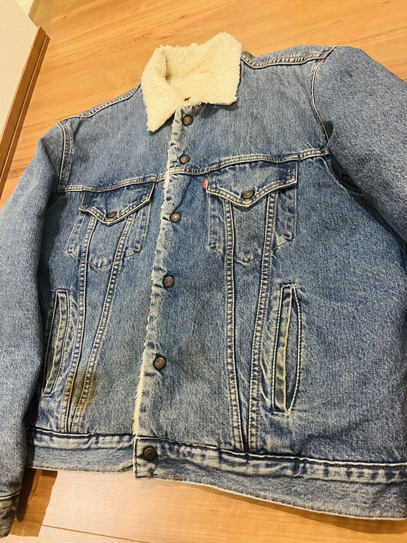 90s LEVI'S ブラックデニム ボア 71500-2 ユーロモデル 90s リーバイス 71500 フェード ボアジャケット ユーロ 557系譜