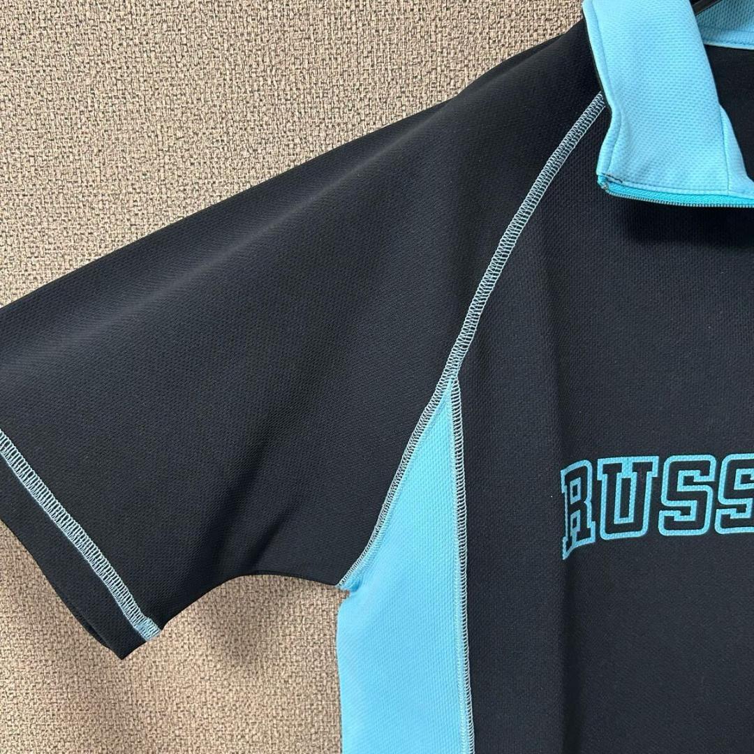極美品【RUSSELUNO】ゴルフウェア L 半袖シャツ ハーフジップ
