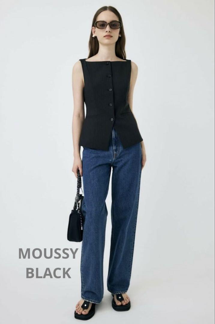 MOUSSY BOAT NECK ベスト 新品未使用】MOUSSY BOAT NECK ベスト ブラック - メルカリ