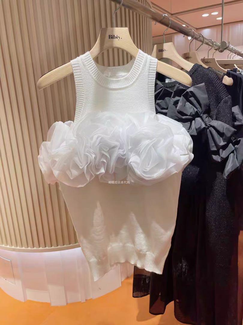 値引き❗️1点bibiy ALEXA FLOWER KNIT ホワイト トップス