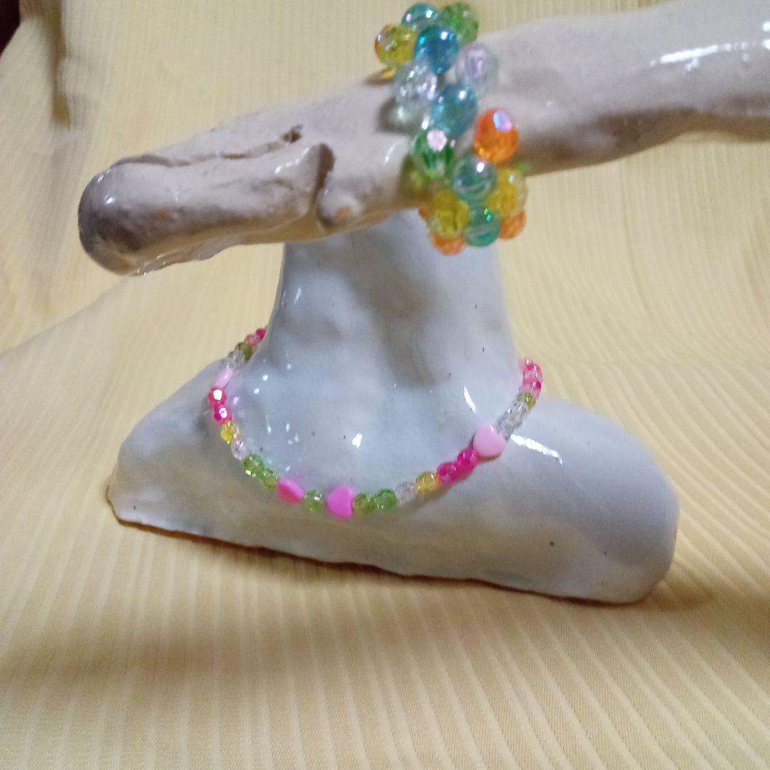 ビーズネックレス(15cm×11cm)ビーズブレスレット(4cm×4cm) 画像7