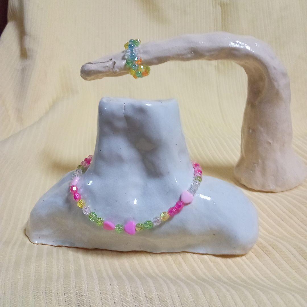 ビーズネックレス(15cm×11cm)ビーズブレスレット(4cm×4cm) 画像8