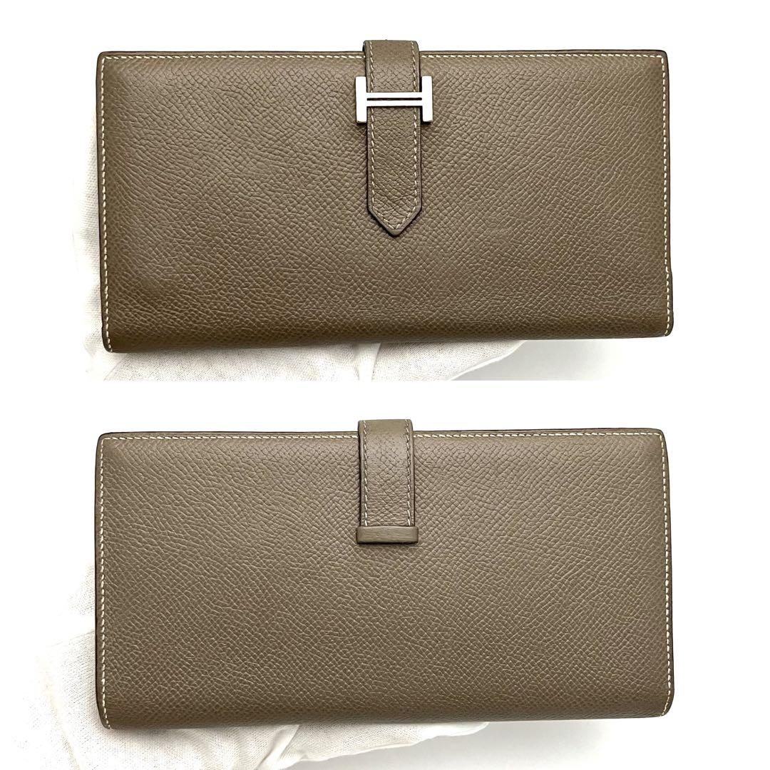 エルメス長財布 べアンスフレ エトゥープHermes 財布 折り財布シルバー金具