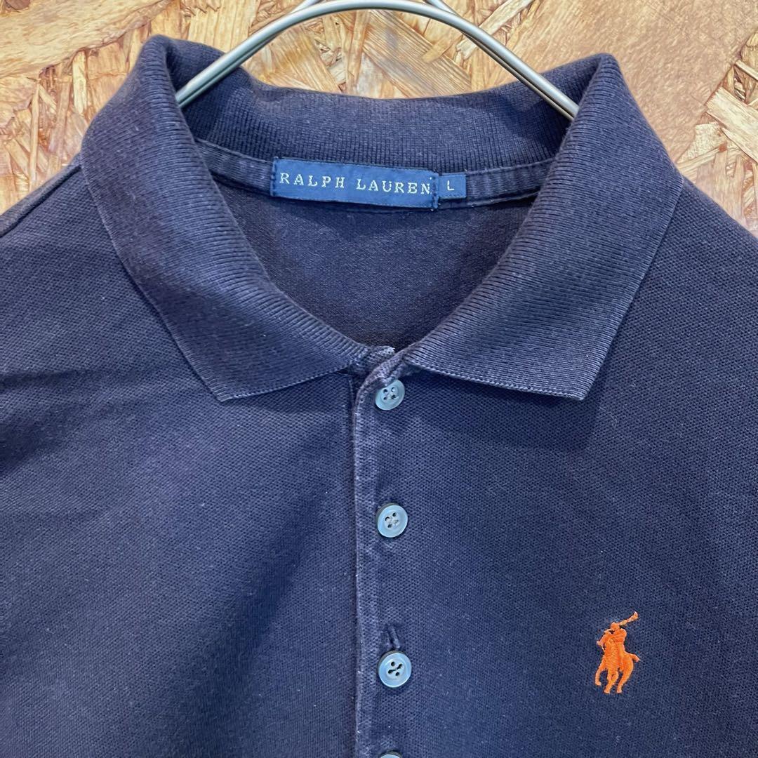 ラルフローレン ポロシャツ 半袖 ハーフボタン ロゴ刺繍 ネイビー L 1275 ポロ バイ ラルフローレン Polo by Ralph Lauren ビッグポニー