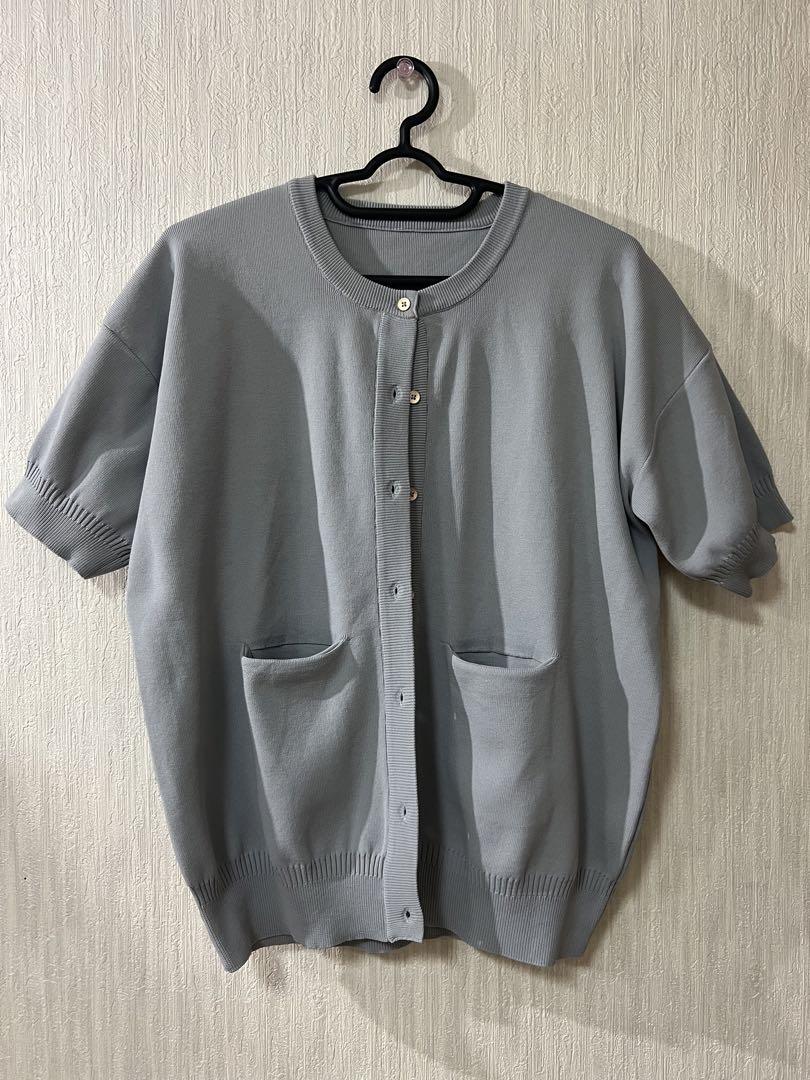 バックボーダーハーフスリーブカーデ