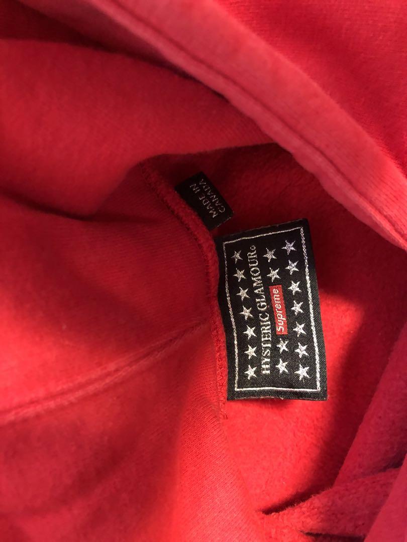 SUPREME HYSTERIC GLAMOUR パーカー Lレッド