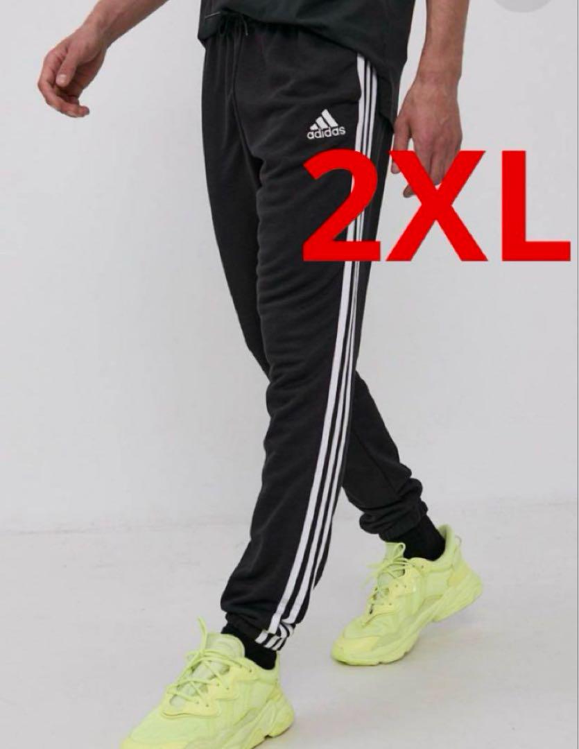 adidas ジョガーパンツ　ブラック 新品 未使用 アディダス 3ストライプ ジョガーパンツ ブラック