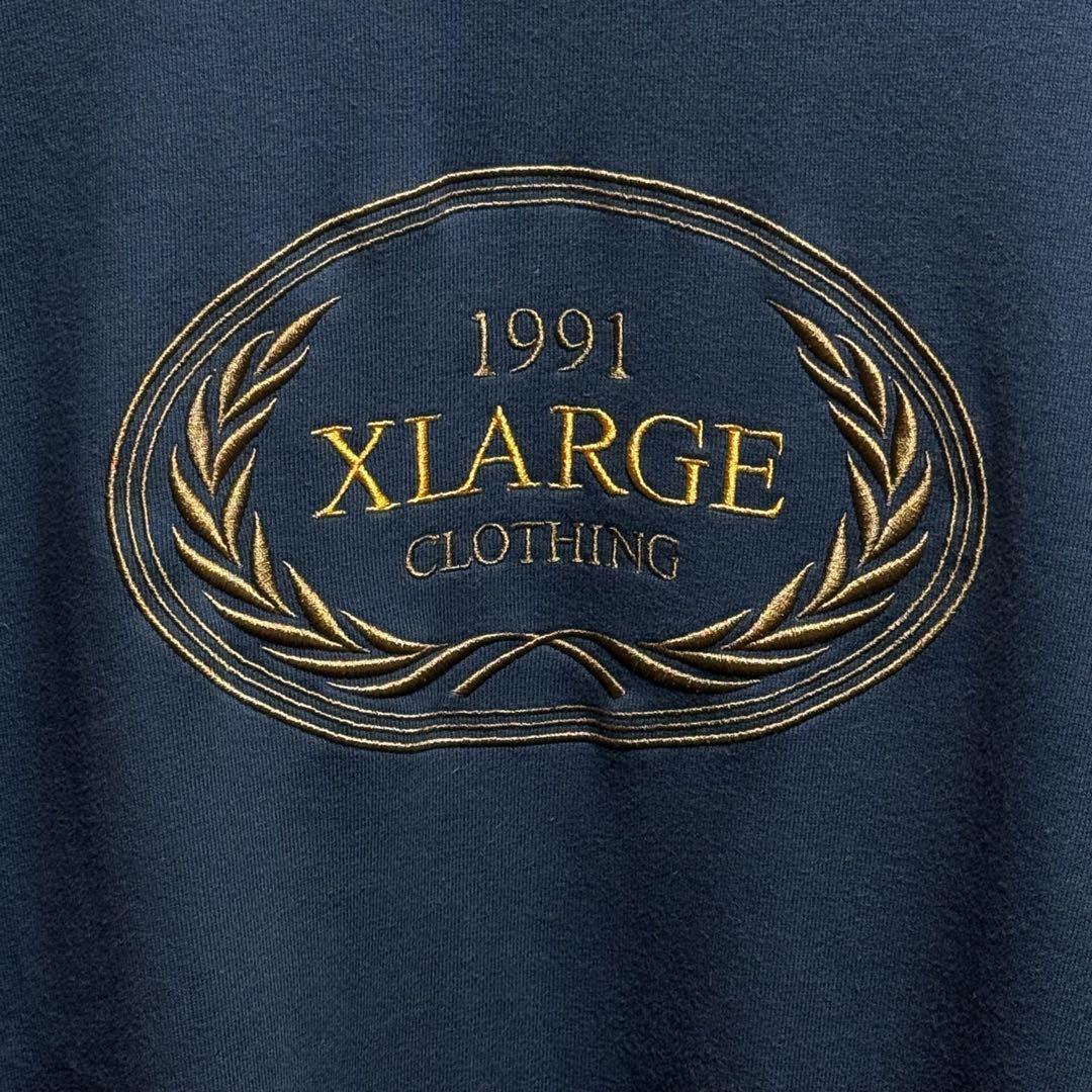 115【人気のLサイズ】エクストララージ　刺繍ビッグロゴ　レア　スウェット