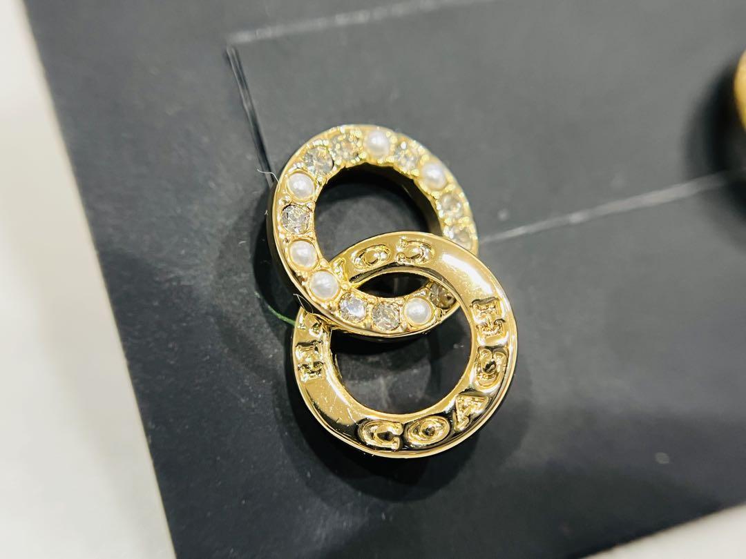 ◯COACH コーチ アクセサリー 2連リングピアス ゴールドカラー 保管品◯