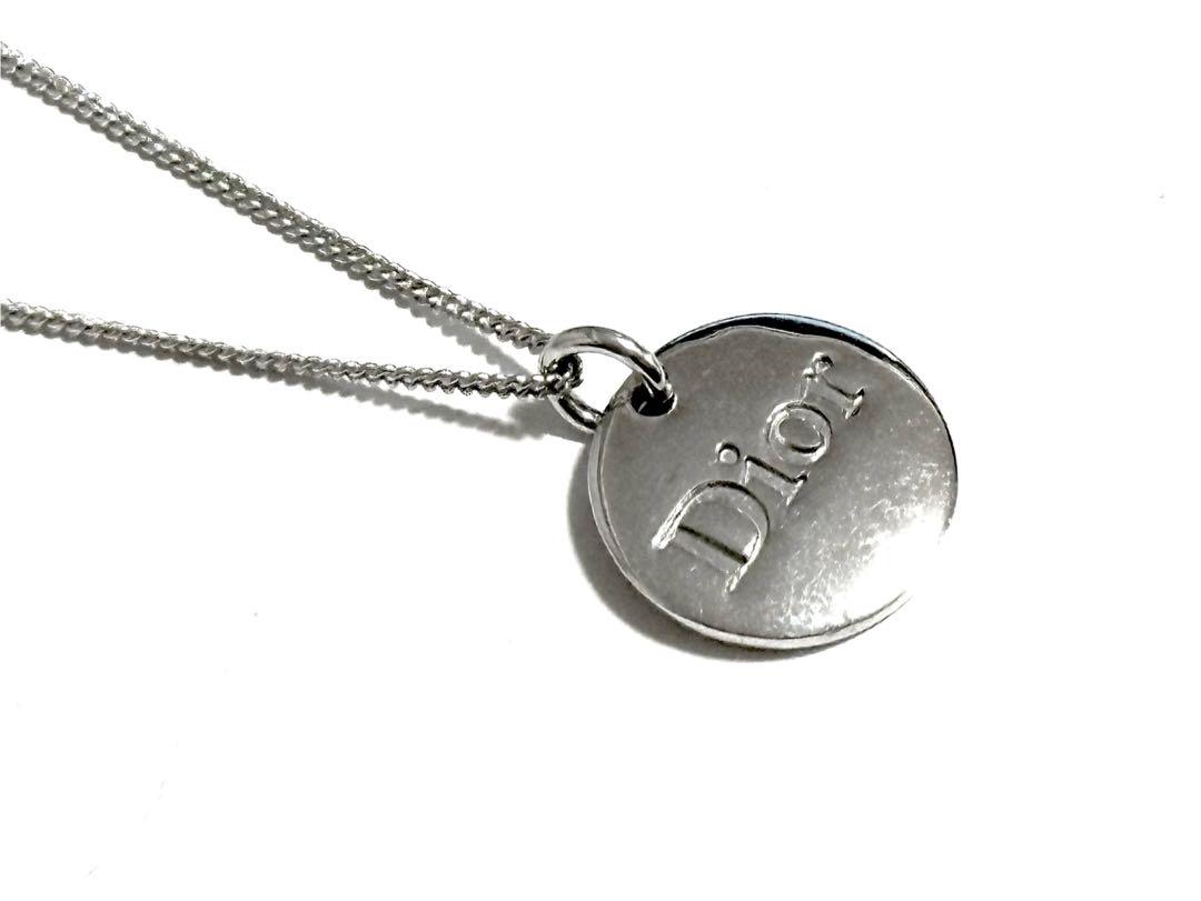 Christian Dior CD 00s シルバー ネックレス 美品 ロゴ 丸