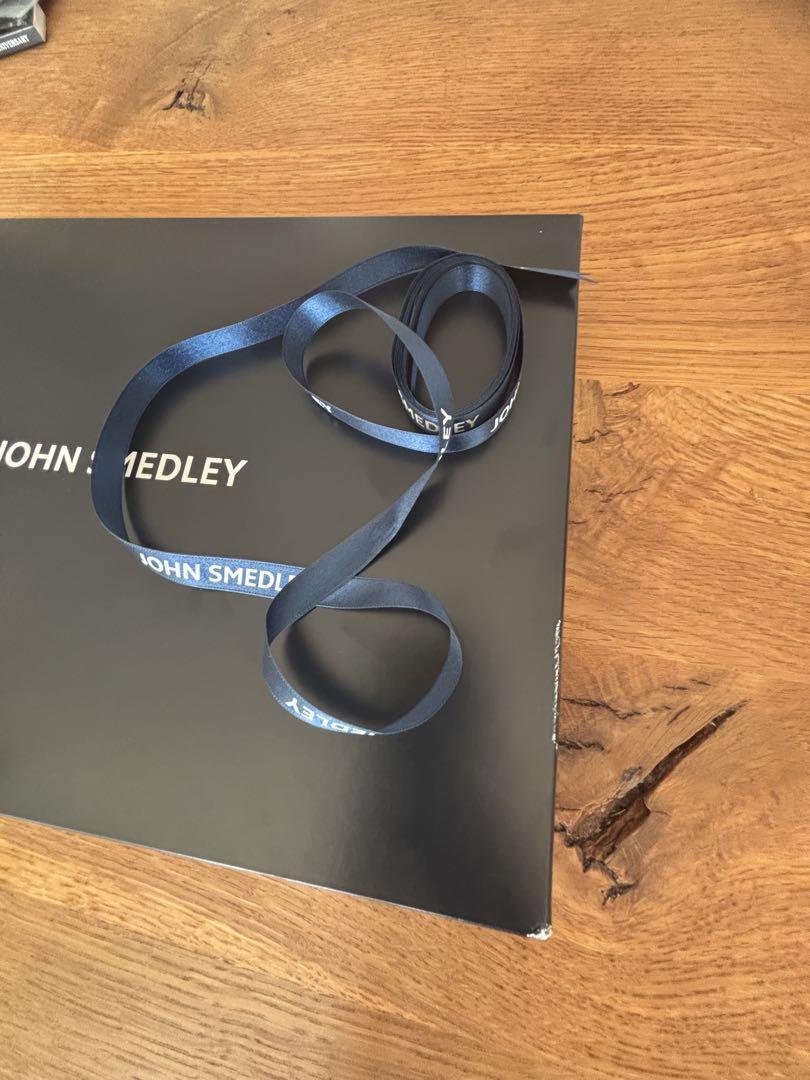 JOHN SMEDLEY 未使用　正規品　半袖ニット M ベージュ ネイビー襟