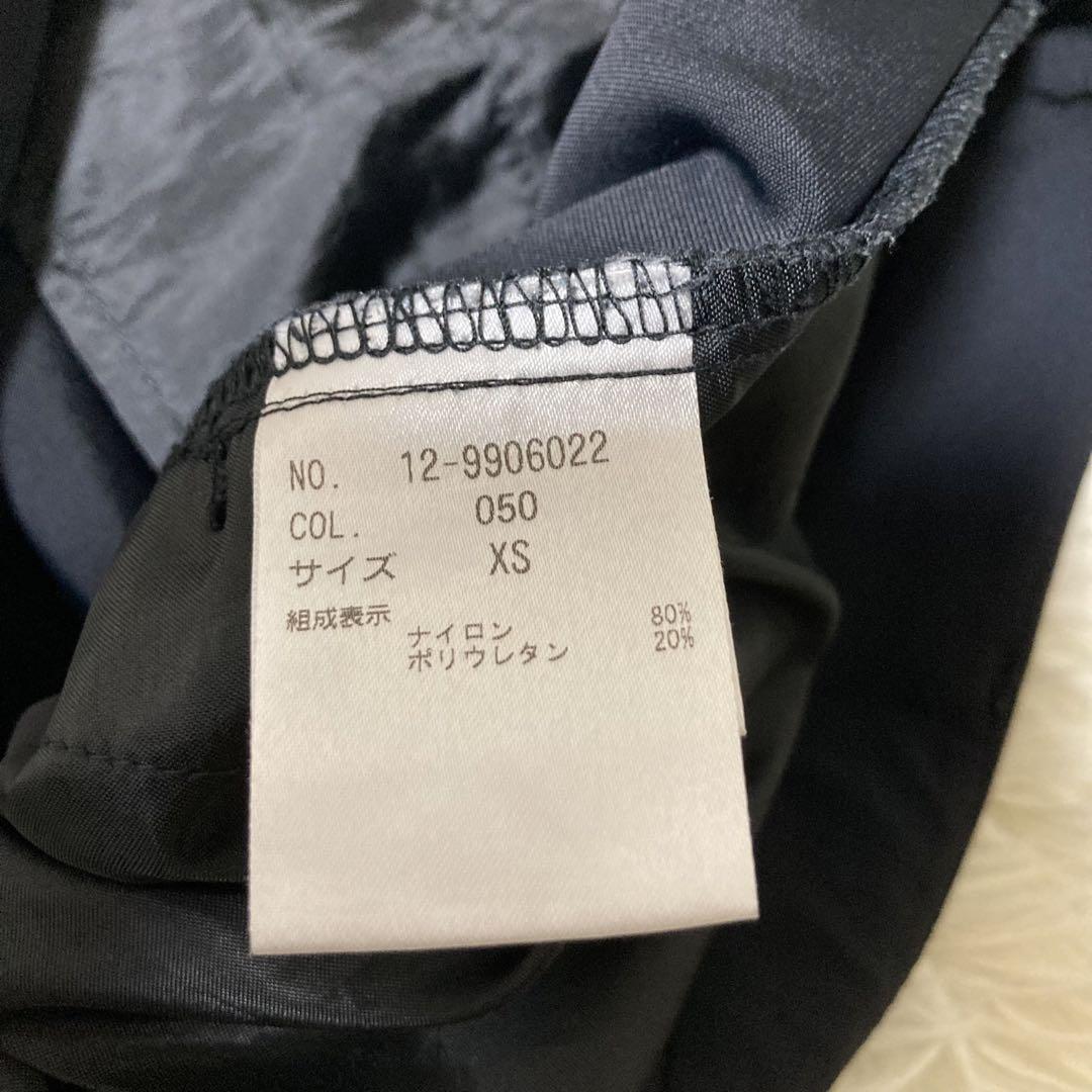 PLST セットアップスーツ　ノーカラー　ストレッチ　ブラック　ボタンレス