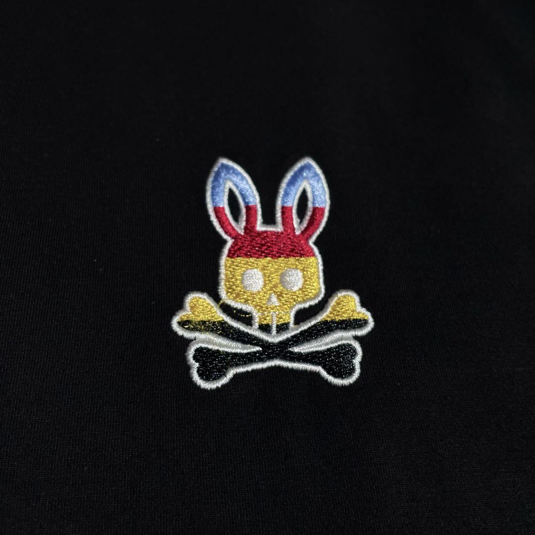 激レア】サイコバニー 刺繍ロゴ 4配色ロゴ ポロシャツ 黒 ゴルフ