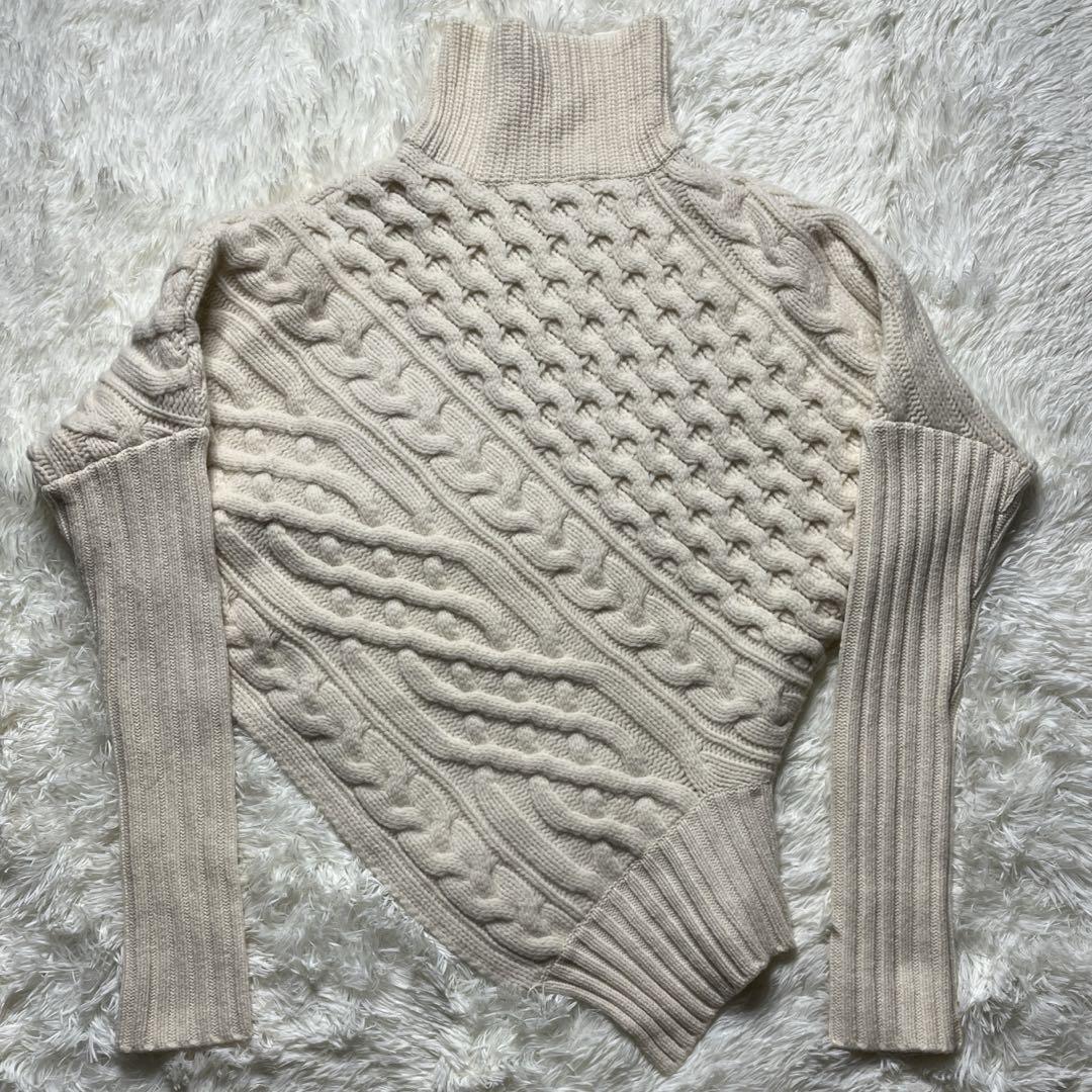 【人気】sacai ニット セーター 変形 ライダース 1 ケーブル ツイスト 画像2