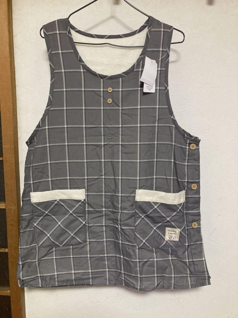 (新品)レディースエプロン裏起毛エプロン割烹着3L-4L