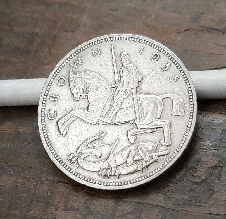 1935年英国銀貨イギリスクラウンジョージ王.500ag馬デザインRocki 1935年 英国 銀貨 イギリス クラウン ジョージ王 500ag馬