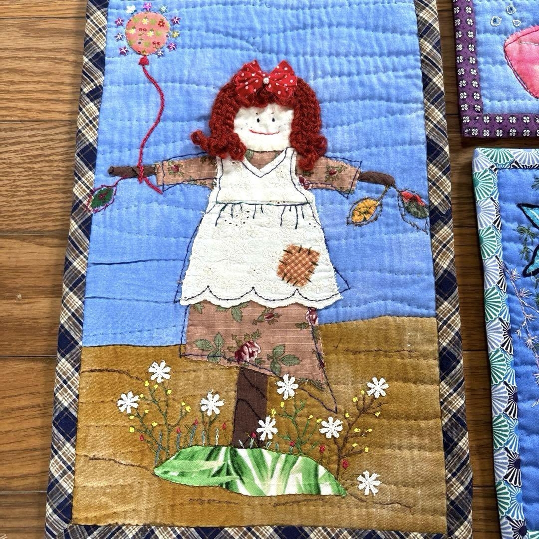 12点セット　パッチワーク　キルト　ミニタペストリー　ハンドメイド　アップリケ