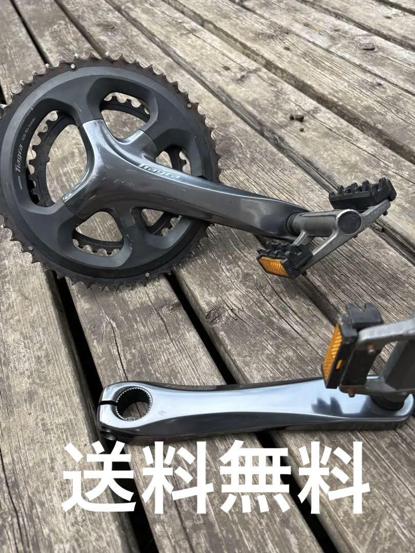 Shimano ティアグラクランクアーム シルバー ペダル付き