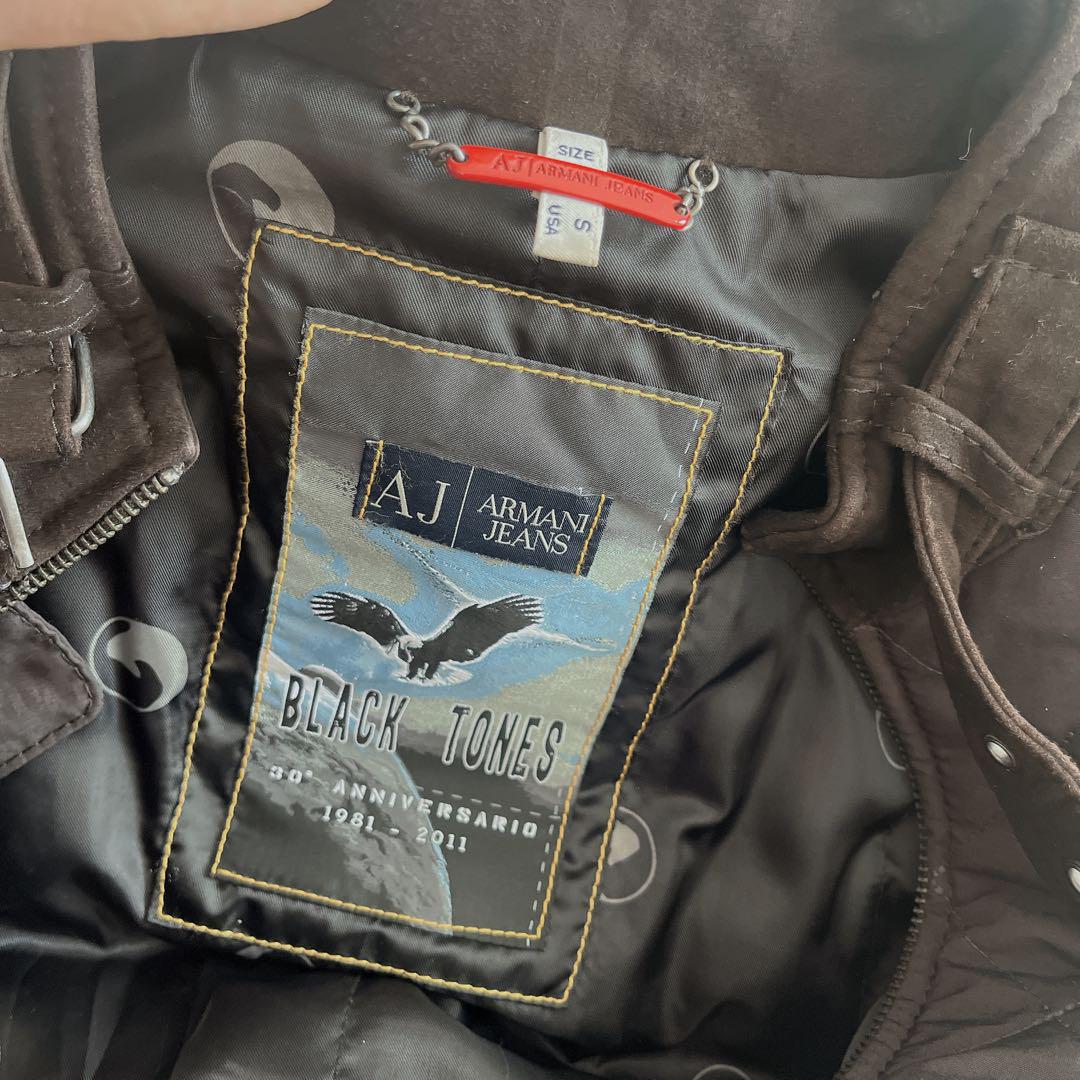 ARMANI JEANSブラックキルティングジャケット