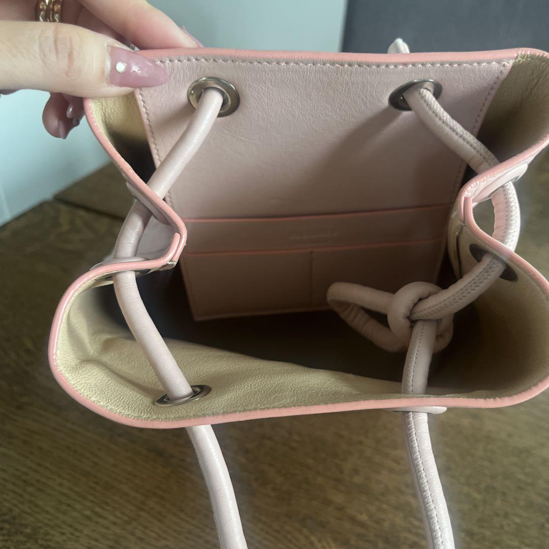 【JIL SANDER】関税込☆レザークロスボディバッグ ラージ ピンク お値下げしました！JIL SANDER ピンク レザー トートバッグ