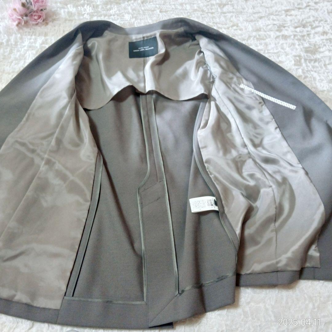 【美品】グリーンレーベル　シャーク ノーラペル セットアップ　ウォッシャブル