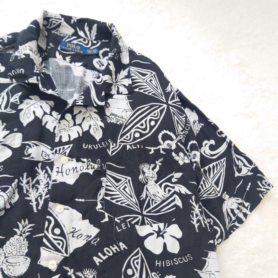 極希少 2XL POLO RALPH LAUREN モノトーン アロハシャツ