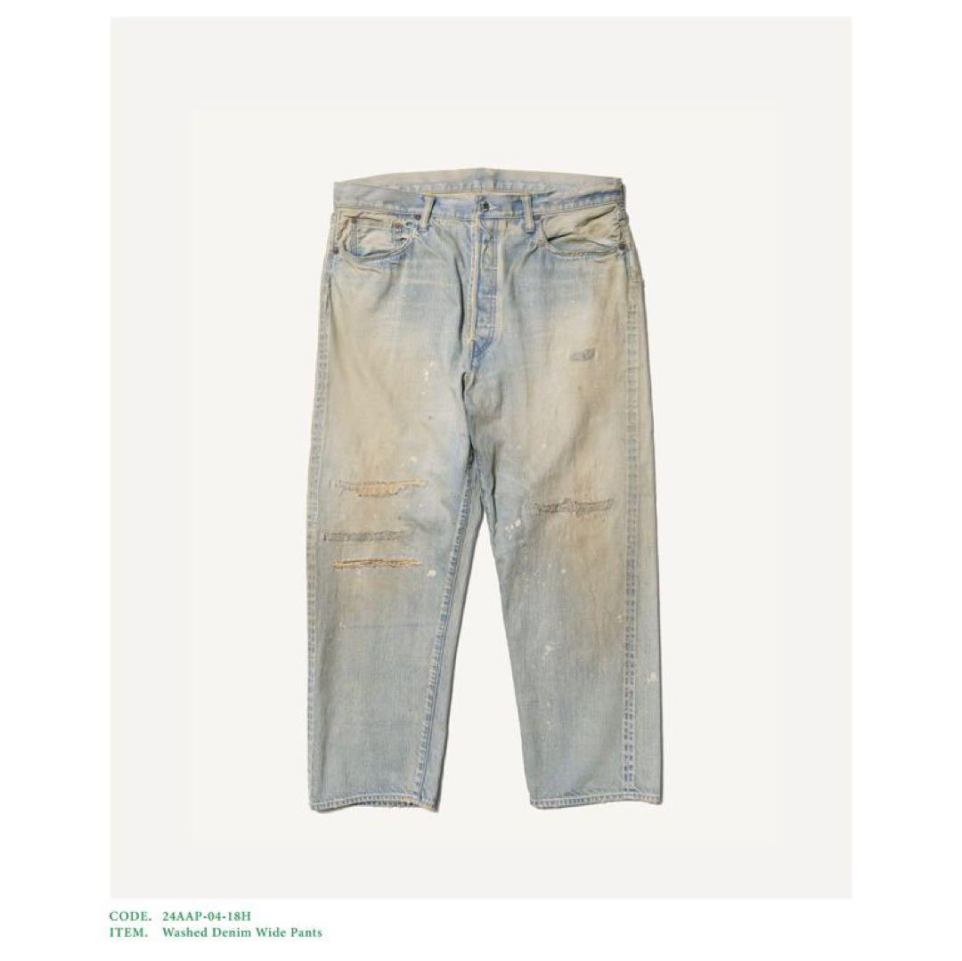 【サイズ34】A.PRESSE Washed Denim Wide Pants