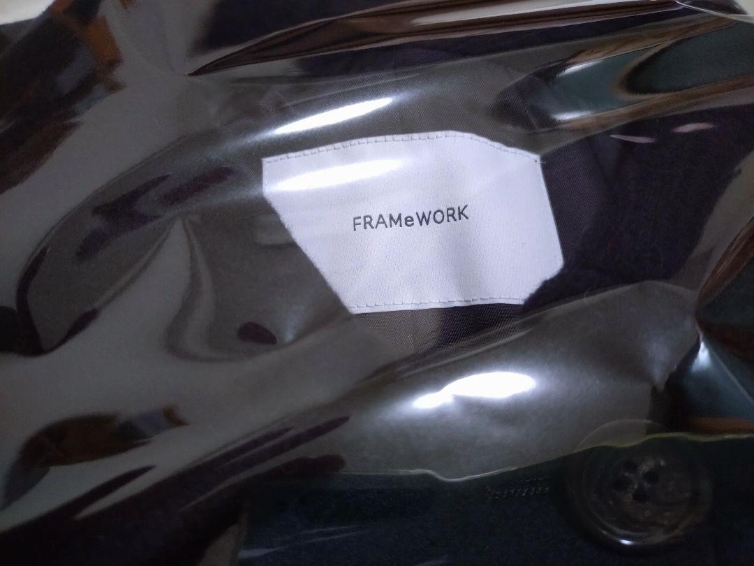 FRAMeWORKラムウールMIXシャルムバルカラーコート黒38 FRAMeWORK（フレームワーク）の「ラムウールMIXシャルムバル