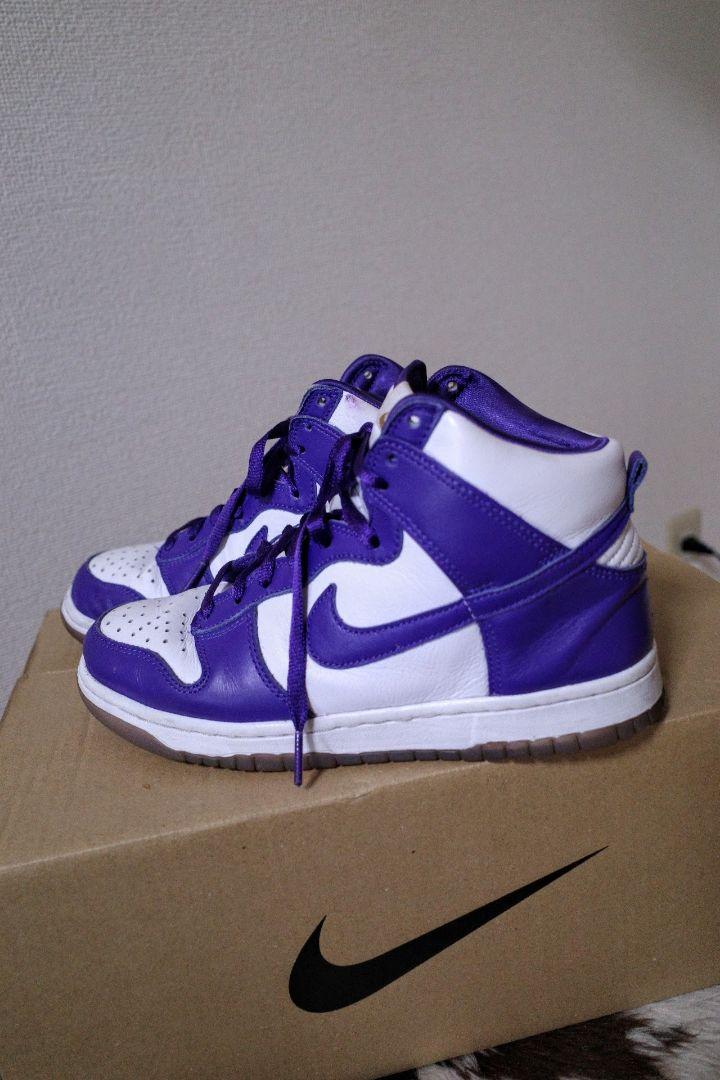 Nike Dunk High 紫/白 ハイカット