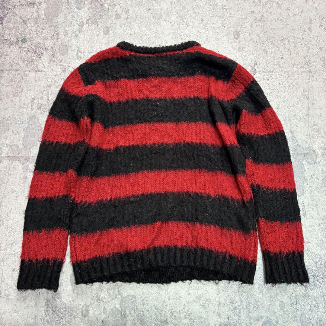 トップス 00s archive grunge border knit y2k