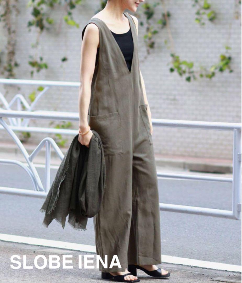 美品♡SLOBE IENA リネン混サロペット　グレー
