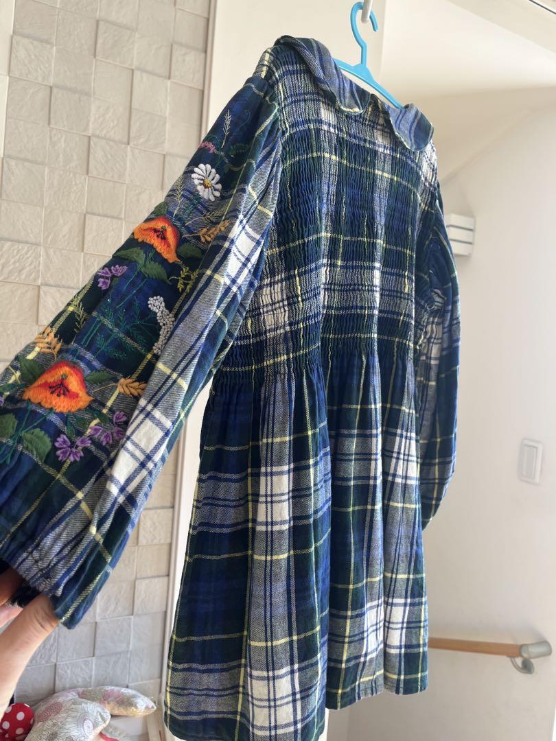 bonjourdiary ボンジュールダイアリー　チェックワンピース10y
