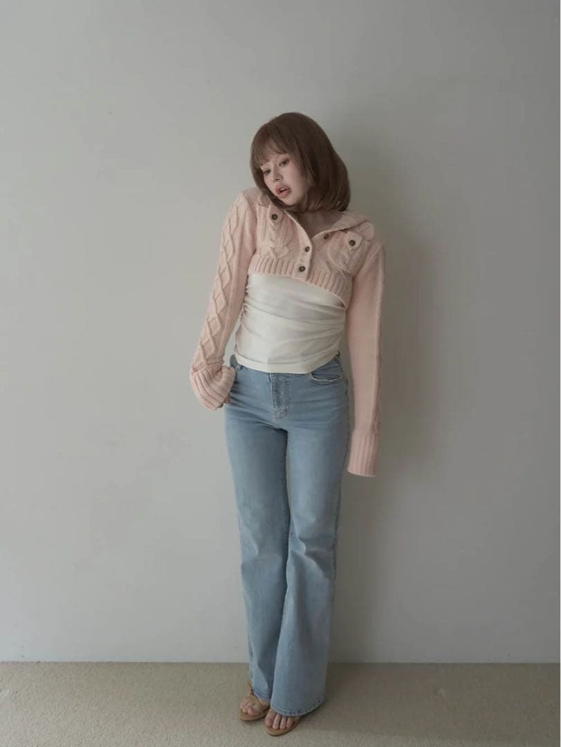 Mary logo cable knit set アンドマリー あんどまりー SIZE