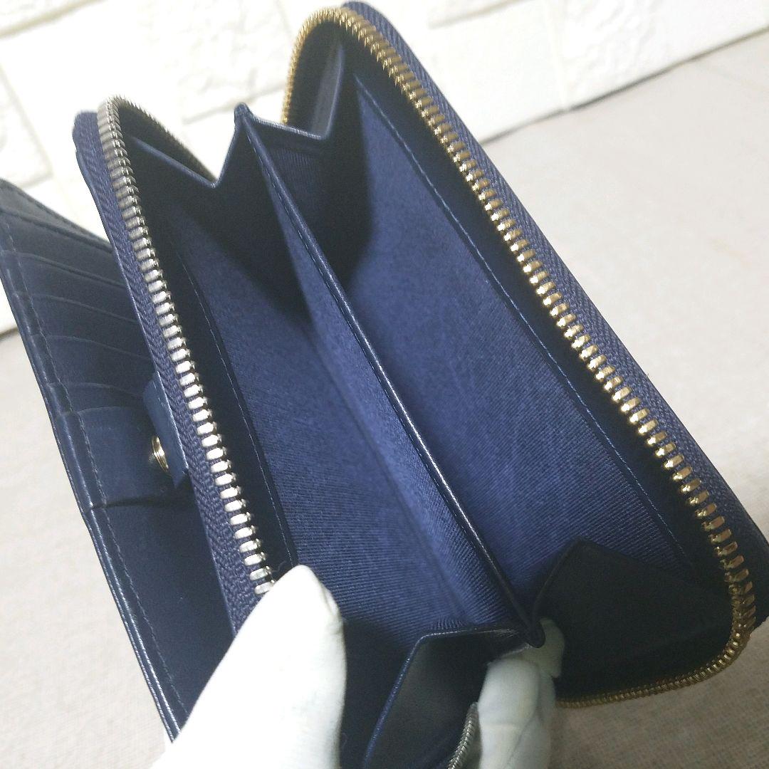 【美品】アニエスベーボヤージュ ミニウォレット 折り財布 ネイビー 美品】アニエスベーボヤージュ ウォレット 折り財布 ネイビ