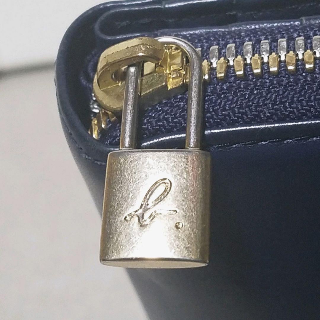 美品】アニエスベーボヤージュ ウォレット 折り財布 ネイビ