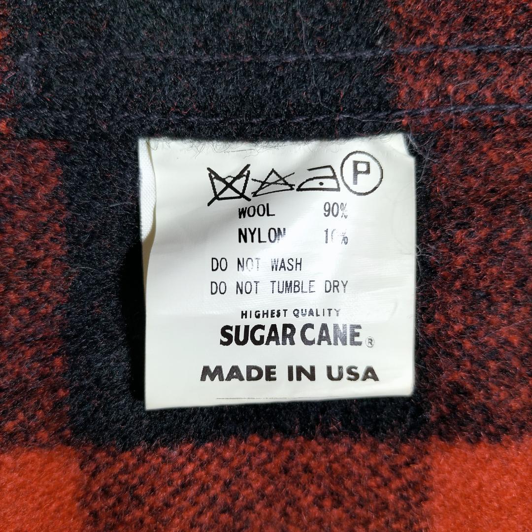 【USA製】SUGAR CANE　シュガーケーン　ウールチェックベスト