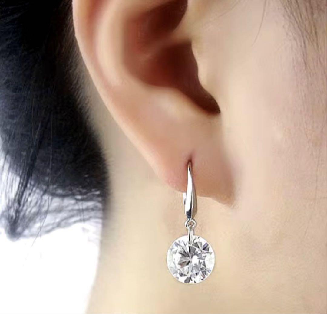 匿名配送 プラチナ 3.74ct ダイヤモンドピアス アレルギー対応