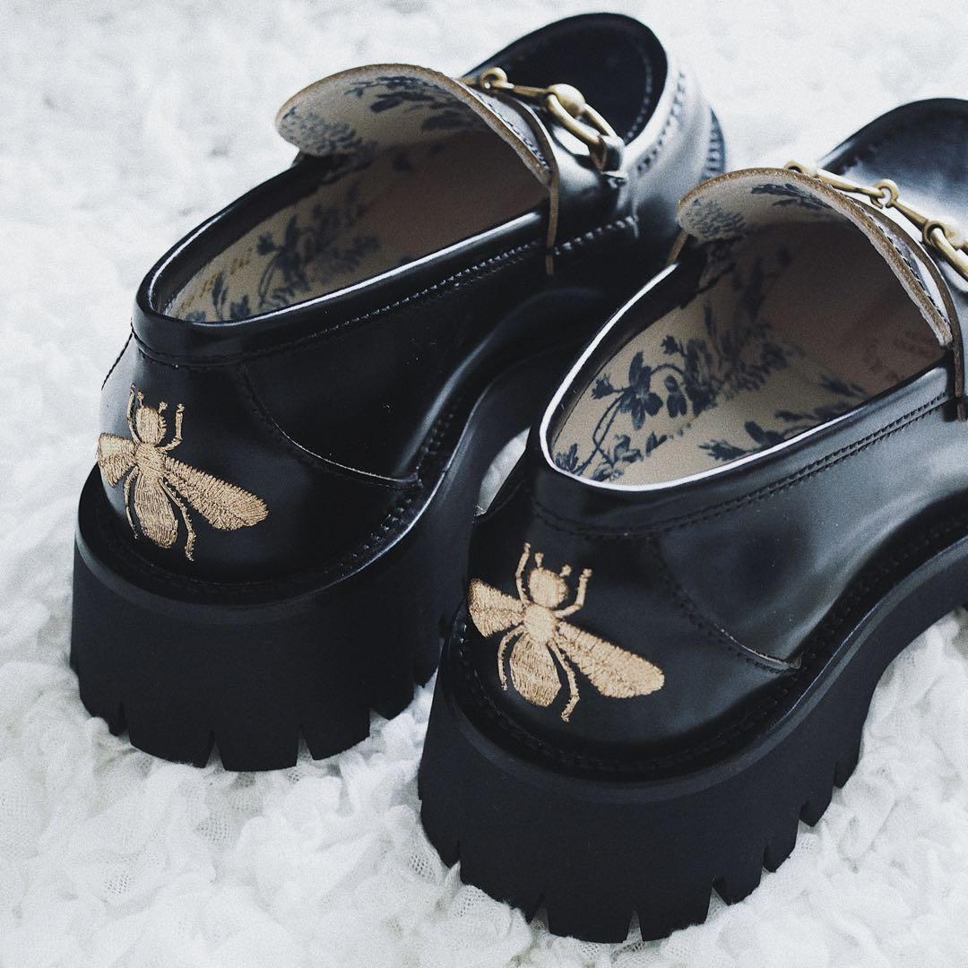 GUCCI グッチ レザーラグソールホースビットローファー35.5 GUCCI グッチ レザーラグソールホースビットローファー35.5