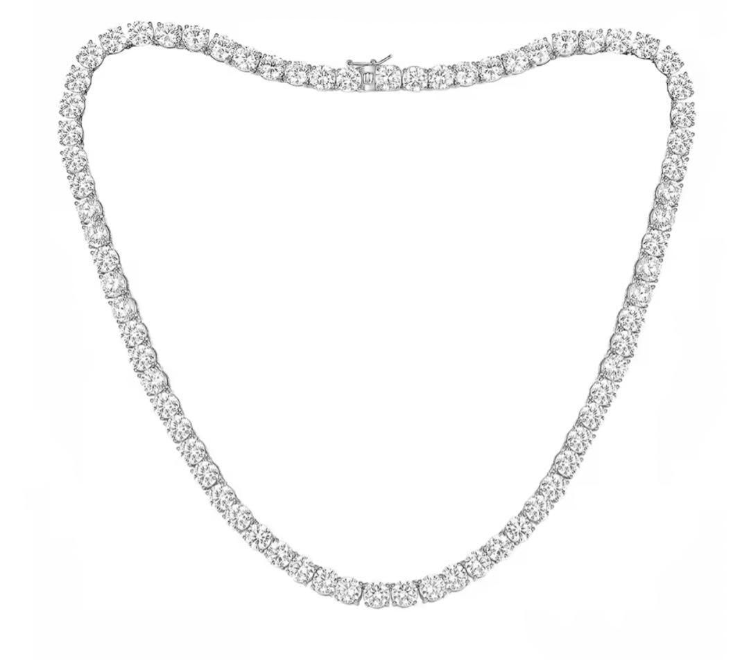 証明書付き】12.5ct モアサナイト×S925 テニスチェーン