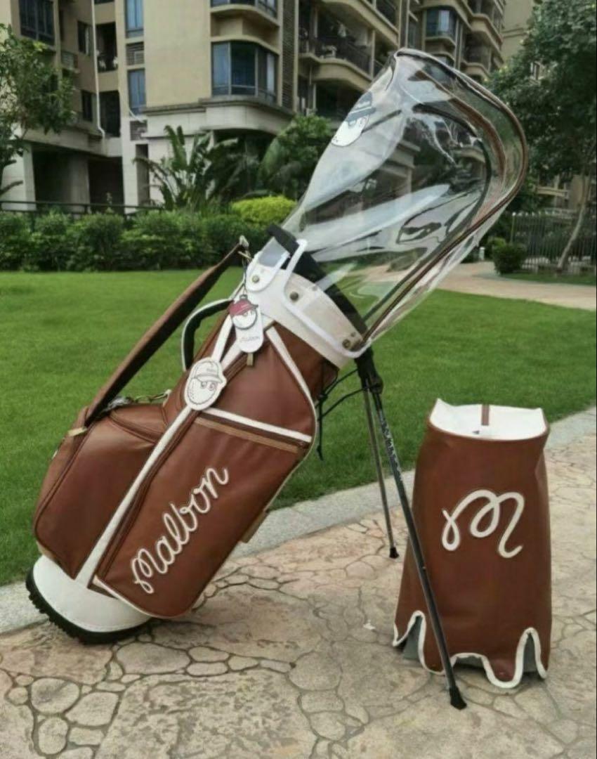 Malbon golf 大人気★マルボンゴルフ キャディバッグ 茶色 男女兼用 マルボン 新作 ゴルフ Malbon golf キャディバッグ 茶色 男女