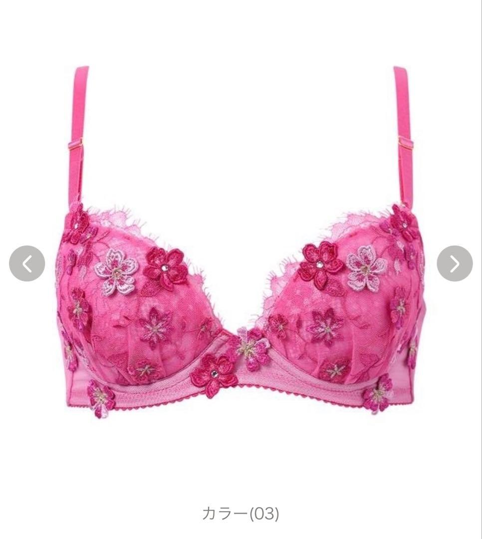 パルファージュ ピンク 花柄刺繍 ブラジャーショーツセット E65Wacoal