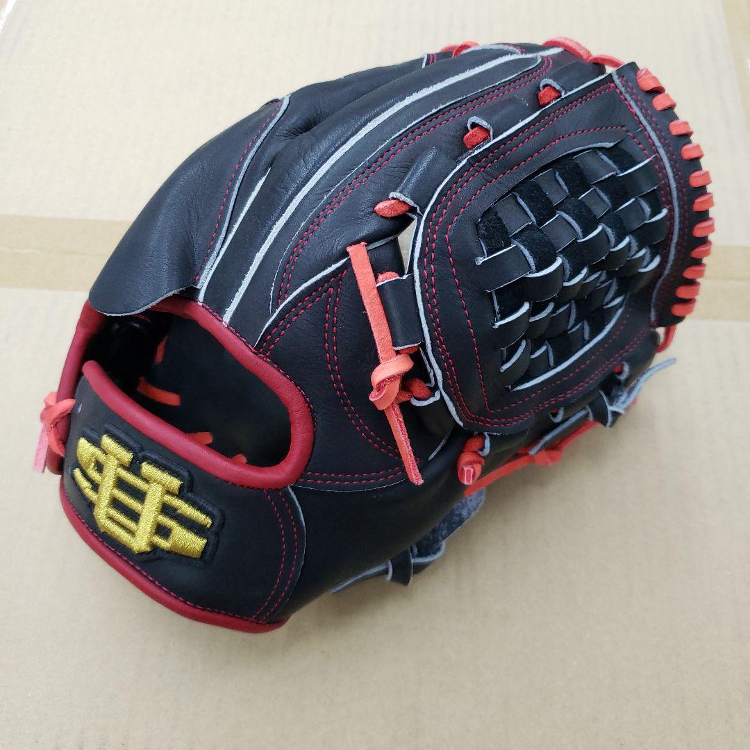 激レア 型付け済み UPSET コユニ 軟式野球グローブ 黒/赤 プロモデル